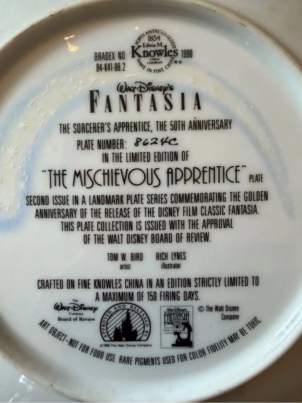 Knowles Fantasia 'The Mischievous Apprentice' Collector Plate - White